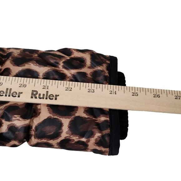 Juicy Couture Womens Puffer Coat Jacket Small Brown Cheetah Leopard Fur Hooded - Picture 16 of 16